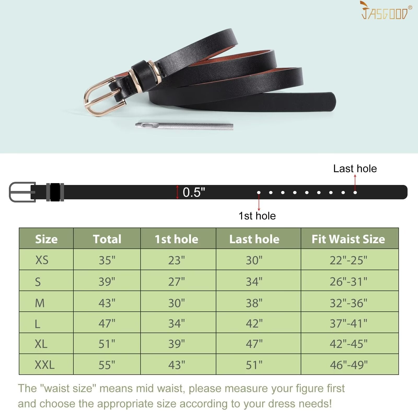 Women'S Skinny Leather Belt Thin Waist Belts for Pants Jeans Dresses