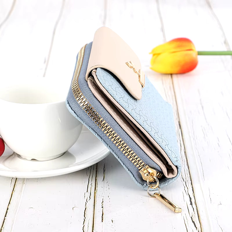 Women Wallets PU Leather Lady Zipper Moneybags Coin Purse Pocket ID Card Bag Woman Short Hasp Cute Wallet Billfold Purses